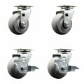 Service Caster Tool Box Caster Wheel Set 4'' Thermoplastic Rubber Swivel Casters, 4PK TOOL-SCC-20S420-TPRRD-2-TLB-2